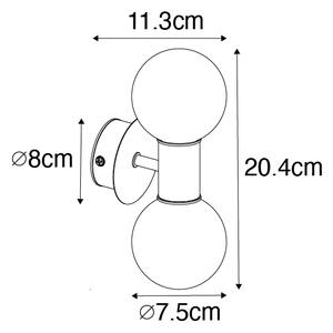 Moderná nástenná lampa zlatá IP44 2-svetlá - Cederic