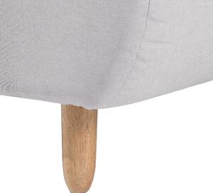 Leňoška svetlošedá látkové čalúnenie ľahké drevené nohy škandinávsky štýl