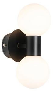 Moderná nástenná lampa čierna IP44 2-svetlo - Cederic