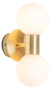 Moderná nástenná lampa zlatá IP44 2-svetlá - Cederic