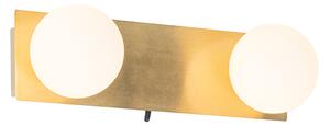 Nástenná lampa zlatá 28 cm IP44 2-svetlo s vypínačom - Cederic
