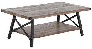 Konferenčný stolík sivý s čiernou doskou stola MDF 55 x 100 cm, kovovým rámom, ozdobnými nohami stola, obdĺžnikový, škandinávsky štýl