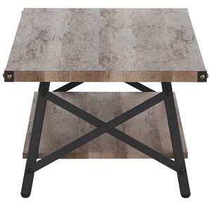 Konferenčný stolík sivý s čiernou doskou stola MDF 55 x 100 cm, kovovým rámom, ozdobnými nohami stola, obdĺžnikový, škandinávsky štýl