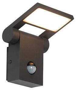 Vonkajšia nástenná lampa antracit vrátane LED IP54 s pohybovým senzorom - Zane