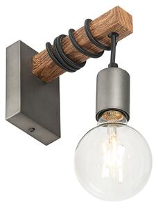 Priemyselná nástenná lampa oceľ s hnedou - Gallow