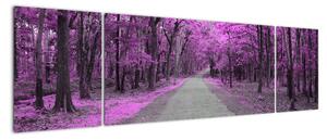 Moderný obraz - fialový les (Obraz 170x50cm)