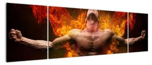Obraz muža v ohni (Obraz 170x50cm)
