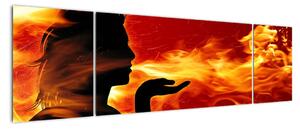 Obraz - žena v ohni (Obraz 170x50cm)