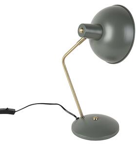 Retro stolná lampa zelená s bronzom - Milou