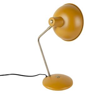 Retro stolná lampa žltá s bronzom - Milou