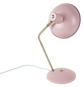Retro stolná lampa ružová s bronzom - Milou