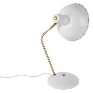 Retro stolná lampa biela s bronzom - Milou