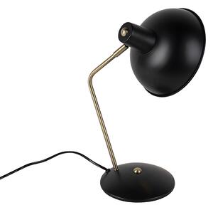 Retro stolná lampa čierna s bronzom - Milou
