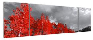 Červený les - moderný obraz (Obraz 170x50cm)