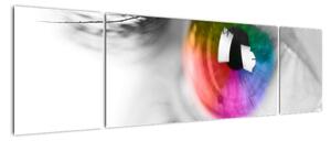 Moderný obraz: farebné oko (Obraz 170x50cm)