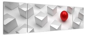 Obraz červené gule medzi kockami (Obraz 170x50cm)