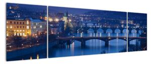 Obraz večerné Prahy (Obraz 170x50cm)