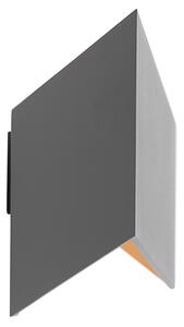 Nástenná lampa Fold sivá s meďou