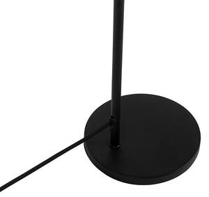 Moderná stolová lampa čierna s dymovým tienidlom - Maly