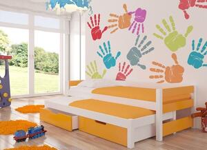 Detská posteľ s prístelkou FRAGA Farba: Biela