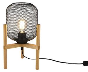 TRIO R50561032 CALIMERO stolná lampička D220mm 1xE27 matná čierna, drevo