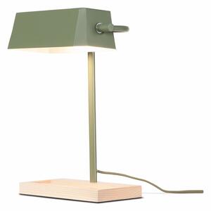 Stolová lampa s kovovým tienidlom v zeleno-prírodnej farbe (výška 40 cm) Cambridge – it's about RoMi