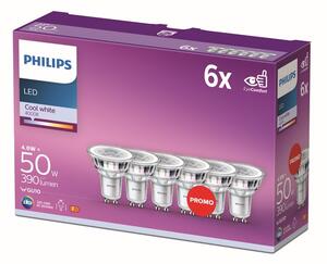 Philips 8718696764657 LED žiarovka GU10 PAR16 4,6W/50W 390lm 4000K 36D 6-set