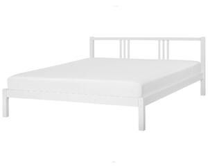 Posteľ biela z borovicového dreva 180 x 200 cm rám postele s lamelovým roštom moderná