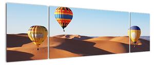 Obraz - teplovzdušné balóny v púšti (Obraz 170x50cm)