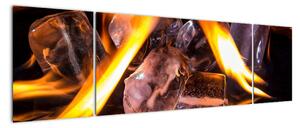 Obraz ľadových kociek v ohni (Obraz 170x50cm)