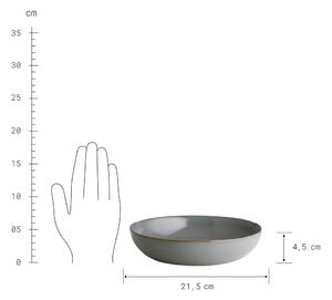 NATIVE Sada hlbokých tanierov 21,5 cm set 6 ks - sivá
