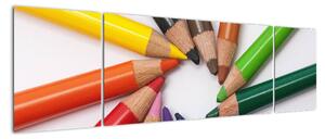 Obraz - farebný kruh z pasteliek (Obraz 170x50cm)