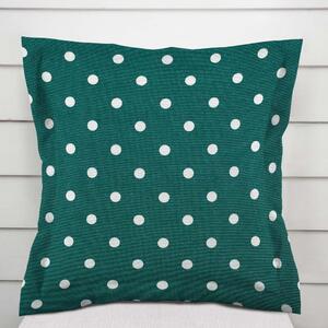 Biante Dekoračná obliečka na vankúš s lemom Leona LN-024 Biele bodky na petrolejovom 35 x 45 cm