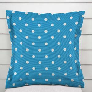 Biante Dekoračná obliečka na vankúš s lemom Leona LN-021 Biele bodky na modrom 35 x 45 cm