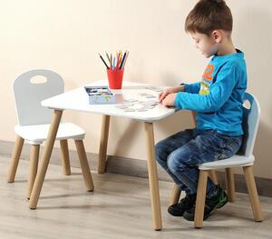 Sada detský stolík s dvoma stoličkami biely