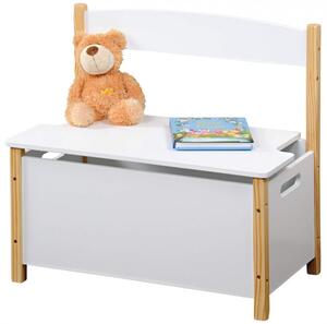 Detská lavička s úložným priestorom, biela