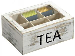 Čajový box, drevený šedý