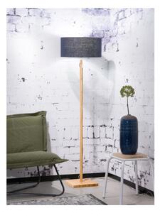 Stojacia lampa s modrým tienidlom a konštrukciou z bambusu Good&Mojo Fuji