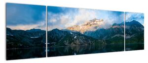 Obraz - jazero s horami (Obraz 170x50cm)