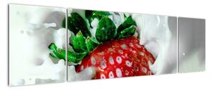 Obraz jahody v jogurte (Obraz 170x50cm)