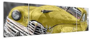 Obraz žltého autá na lúke (Obraz 170x50cm)