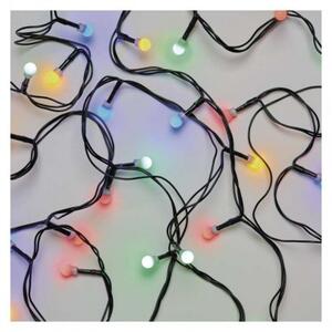 D5AM03 EMOS CHERRY Vianočná reťaz Cherry guľôčky 200 LED, zelený drôt, 20m, časovač, multicolor, IP44