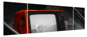 Obraz červené televízie (Obraz 170x50cm)