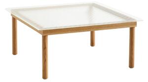 Konferenčný stolík Kofi, 80x80, Solid Oak, rebrované sklo – HAY