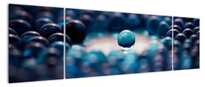 Obraz modré sklenené guľôčky (Obraz 170x50cm)
