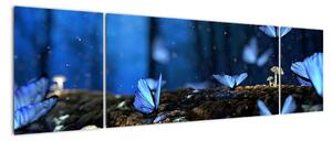 Obraz - modrí motýle (Obraz 170x50cm)