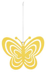 Závesný kovový motýľ PASTEL BUTTERFLY - viac farieb Farba: Žltá