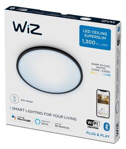 Philips WiZ Tunable white 8719514337992 SuperSlim stropné svietidlo LED 14W/1400lm 2700-6500K čierna stmievateľné
