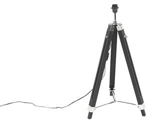 Stojaca lampa čierna bez tienidla - Tripod