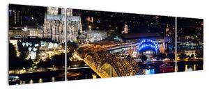 Obraz nočného pohľade na mesto (Obraz 170x50cm)